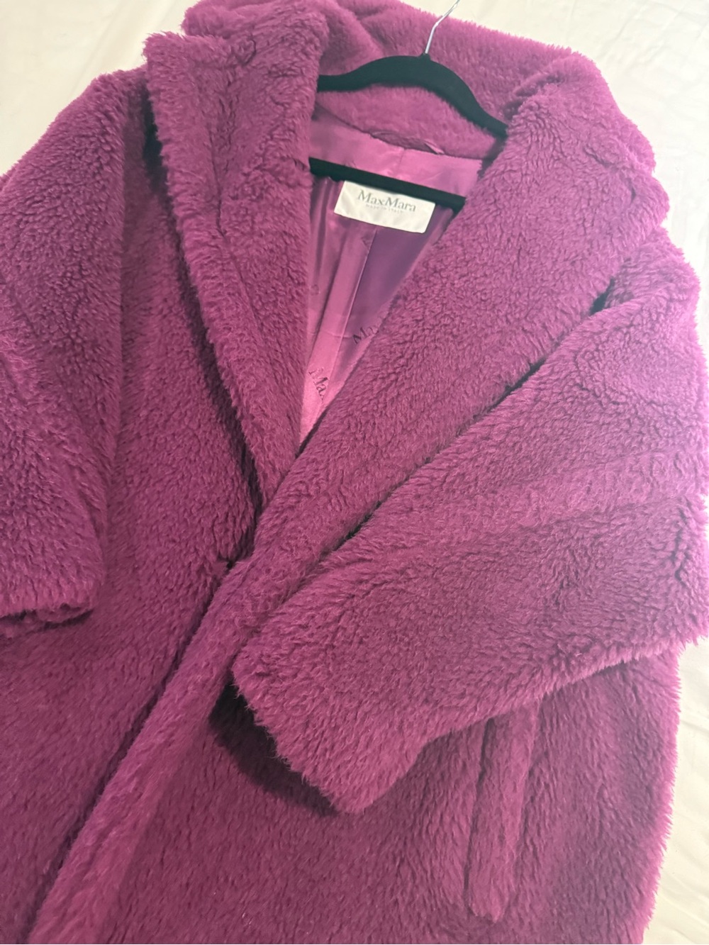 MaxMara Plush Teddy Coat in Raspberry - Picture 2 of 8